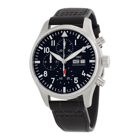 IWC Pilots Chronograph Automatic Black Dial Men's Watch 